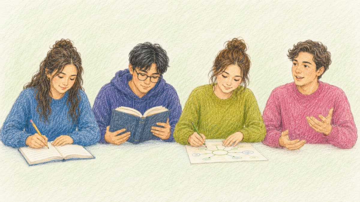 ノートに書く・本に没入する・図解する・語り合う——いろんな学び方をする人たち