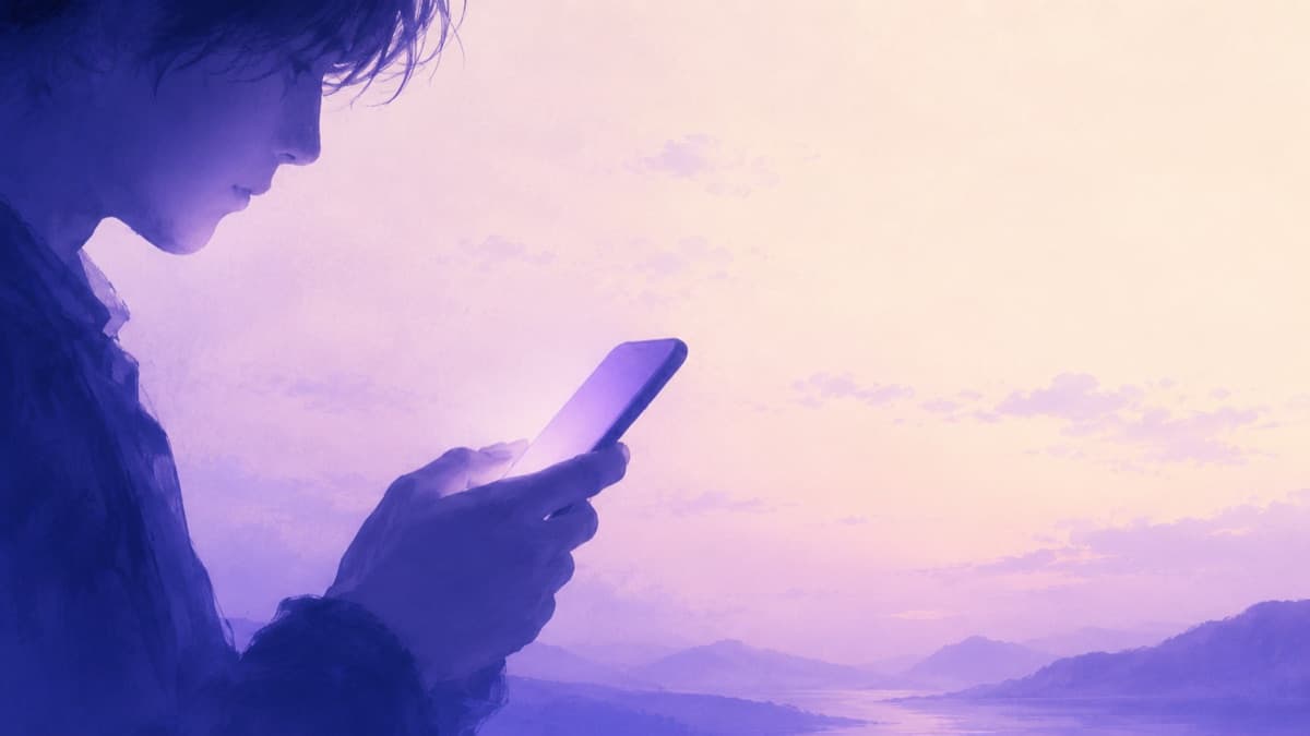 スマホを見つめて返信を待つ人のイメージ